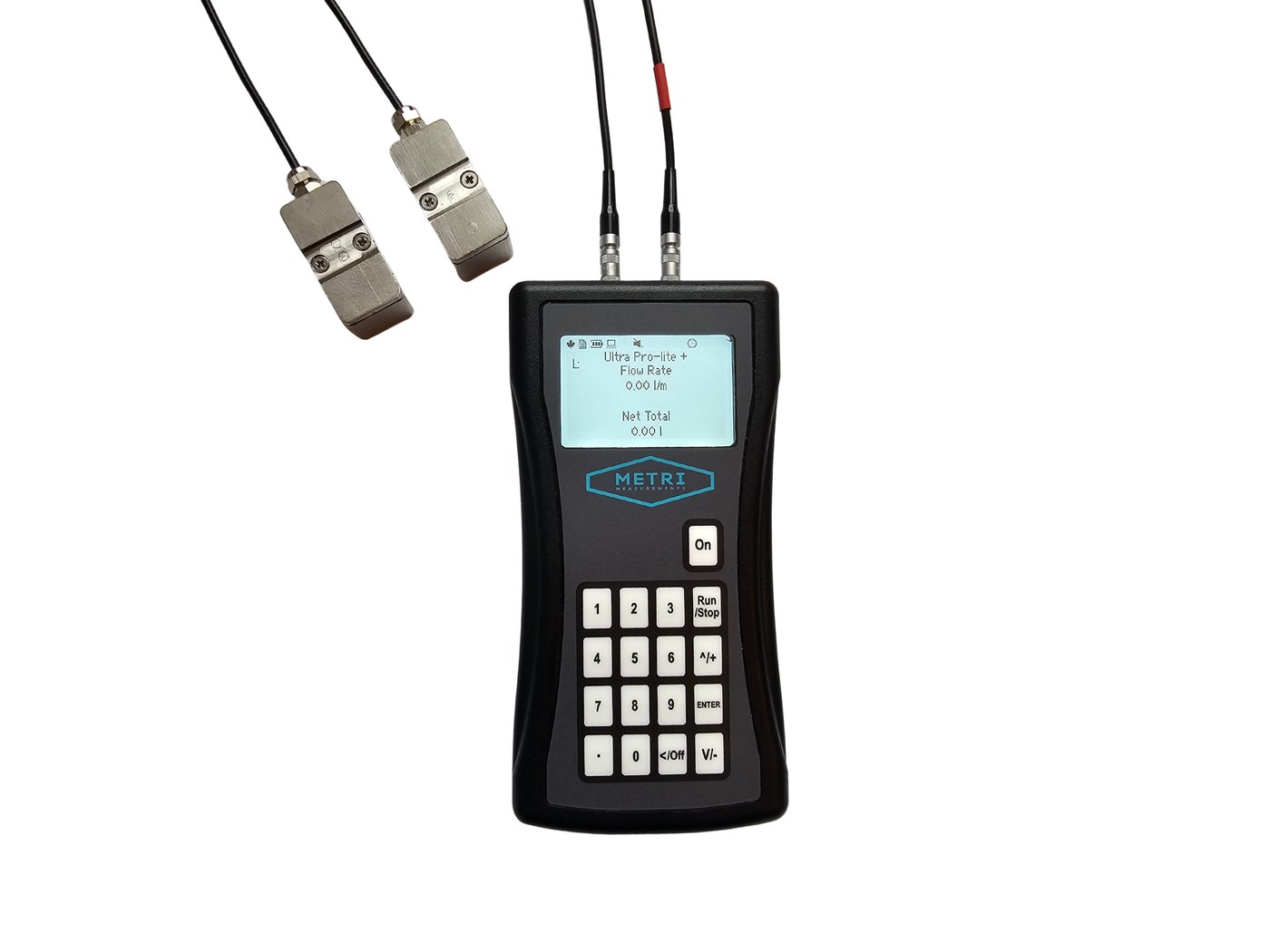 Seztec Ultra ProLite portable clamp-on ultrasonic flow meter with two clamp-on transducer sensors